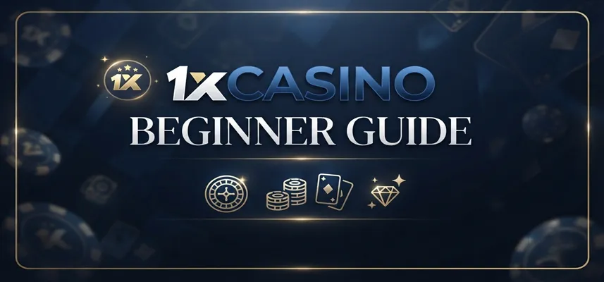 1xCasino Beginner Guide showing steps for new players to understand the platform