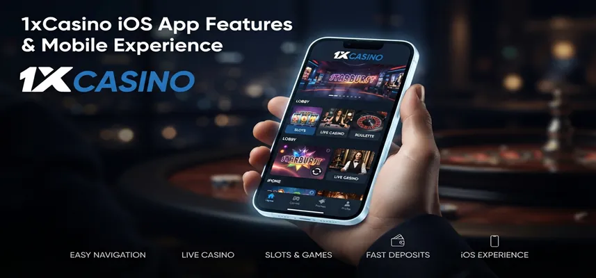1xCasino iOS app features overview highlighting mobile gaming performance, fast navigation, and optimized iPhone user experience