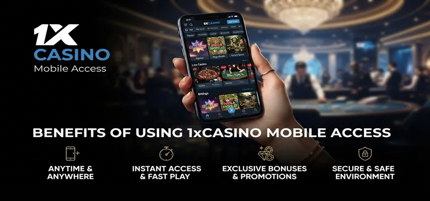 Benefits of 1xCasino mobile access with faster login, easy account management, and mobile gaming