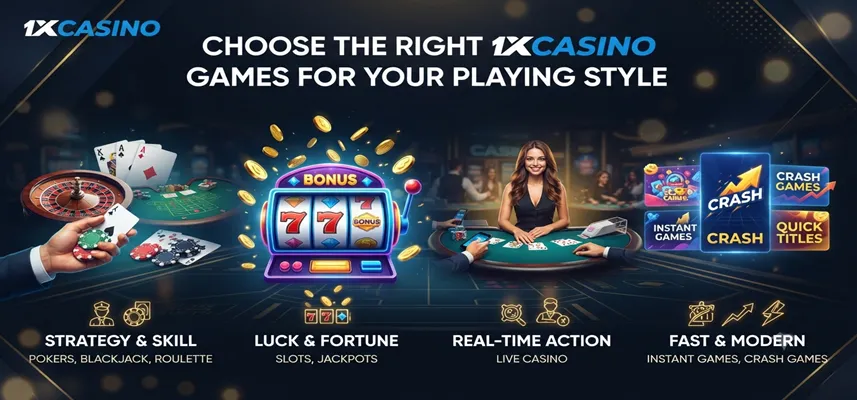 Find the best 1xCasino games for your playing style and explore popular casino options easily