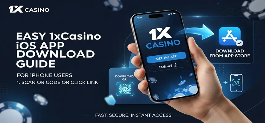 Easy 1xCasino iOS app download guide showing how iPhone users can install the latest casino app version quickly and safely