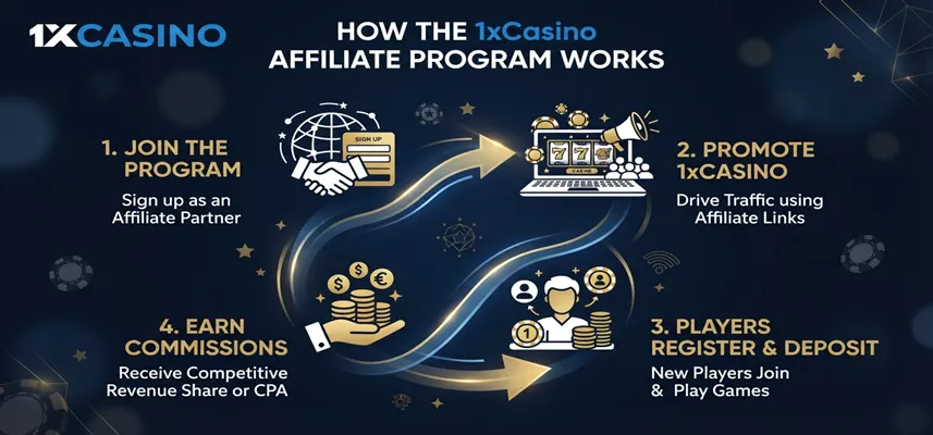 Learn how the 1xCasino Affiliate Program works and start earning with partnership benefits