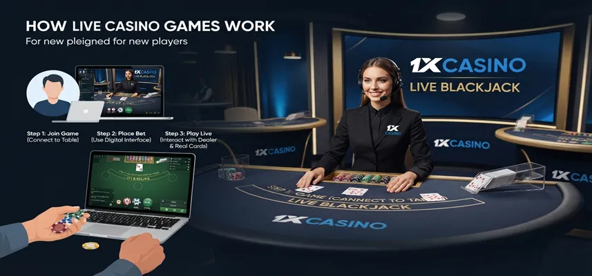 How live casino games work with 1xCasino real dealer gameplay and beginner-friendly tips