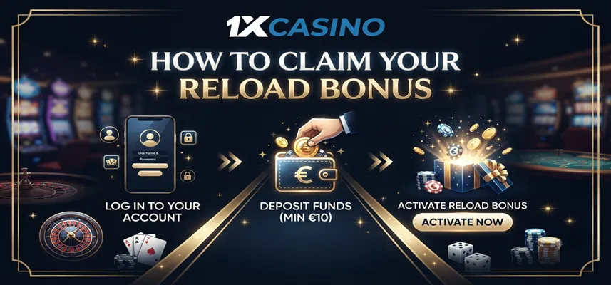 How to claim the 1xCasino Reload Bonus with simple steps to unlock your next deposit reward