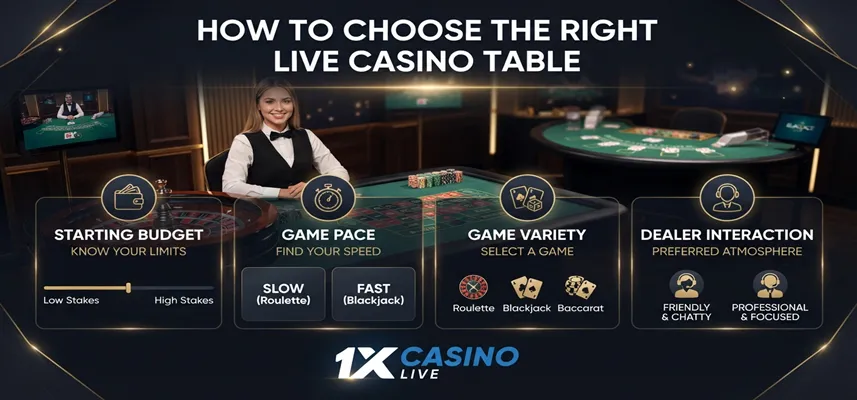 Choose the best 1xCasino live casino table with beginner tips and smart gameplay strategies