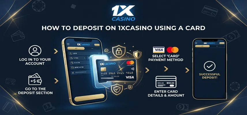 Learn how to deposit on 1xCasino using a Visa or Mastercard card in minutes