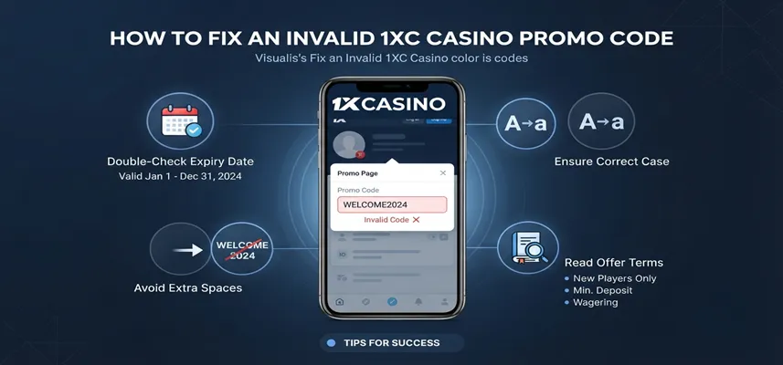 How to fix an invalid 1xCasino promo code and complete bonus activation