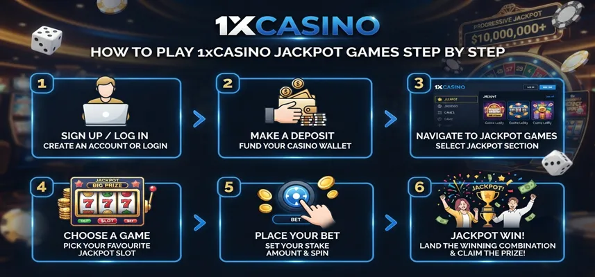 How to play 1xCasino jackpot games step by step with useful tips for choosing jackpot titles