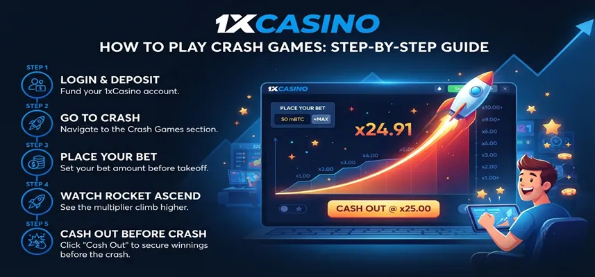 How to play crash games at 1xCasino step by step with 1xCasino crash games tips