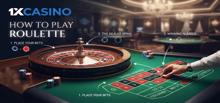 How to play roulette at 1xCasino with step-by-step instructions for choosing bets and understanding roulette rules
