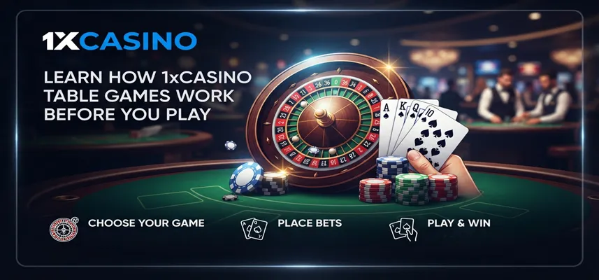 Learn how 1xCasino table games work with beginner-friendly rules and gameplay guidance before playing