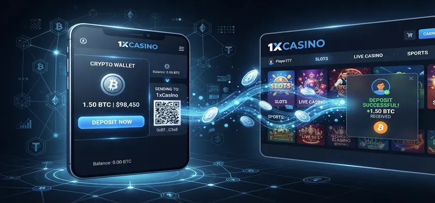Using a crypto wallet with 1xCasino for cryptocurrency deposits and withdrawals