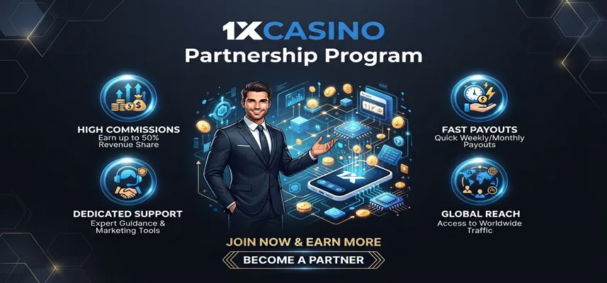 Discover the benefits of becoming a 1xCasino partner through the exclusive affiliate program
